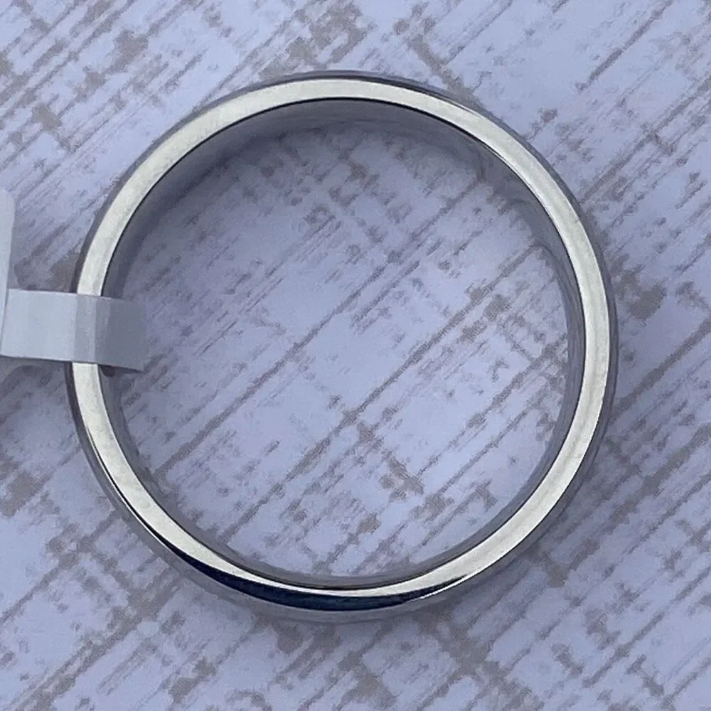 Men’s Stainless Steel Ring Size 10 Silver Tone Matte & Polished Band